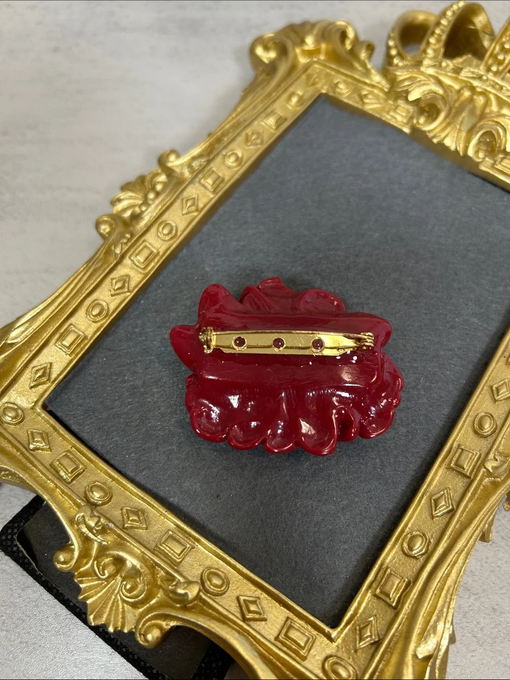 Vintage Red Rose Cluster Brooch - Women Accessories